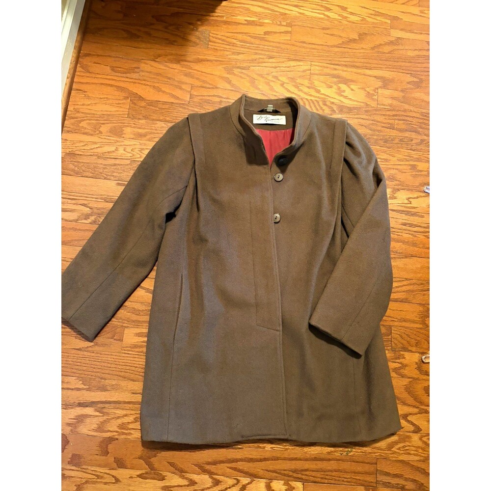 VGT J. McLaughlin Women’s Wool Coat Petite 10 Camel Mid-Length Lined